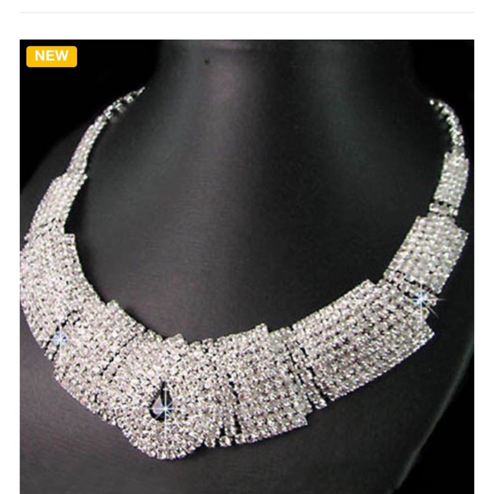 Bling necklace and earrings